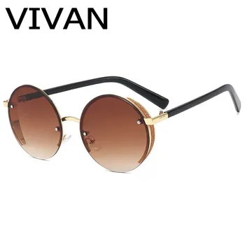 

Q8967 Luxury Round Sunglasses Women Brand Design Gradient Tea Lens Men Punk Style Sun Glasses Lady Glasses UV400