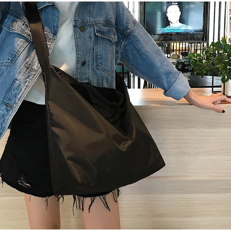 Women\'s Shoulder Bag Handbags Mini Black Canvas Large Waterproof Duffle Bags Female Crossbody Travel Weekend Bag Customized