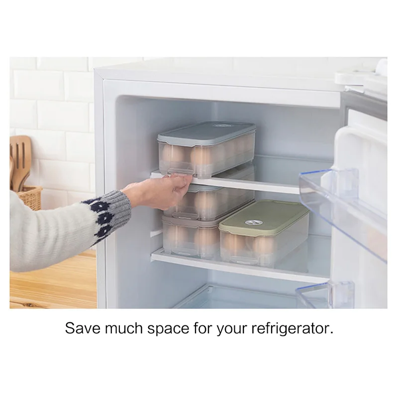 

Grid Kitchen Egg Storage Box 2 Layer Food Vegetable Storage Organizer Container Multifunctional Egg Storage Holder Fridge