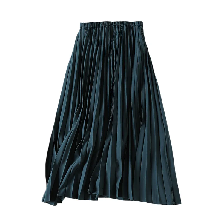 

One's Industrial Ultra Large Hem Slimming Versatile Mid-length Pleated Skirt Entity