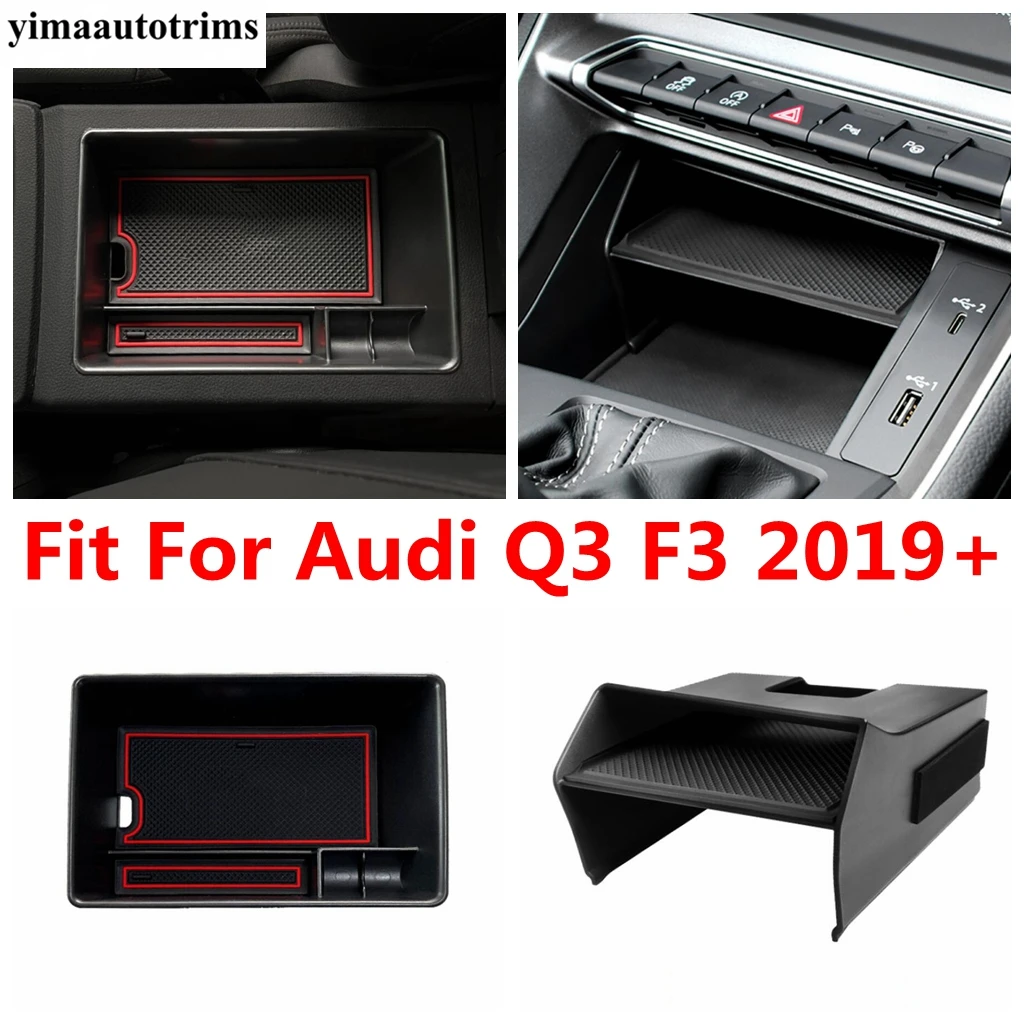Car Central Control Armrest Storage Box Container Organizer Tray Holder For Audi Q3 F3 2019