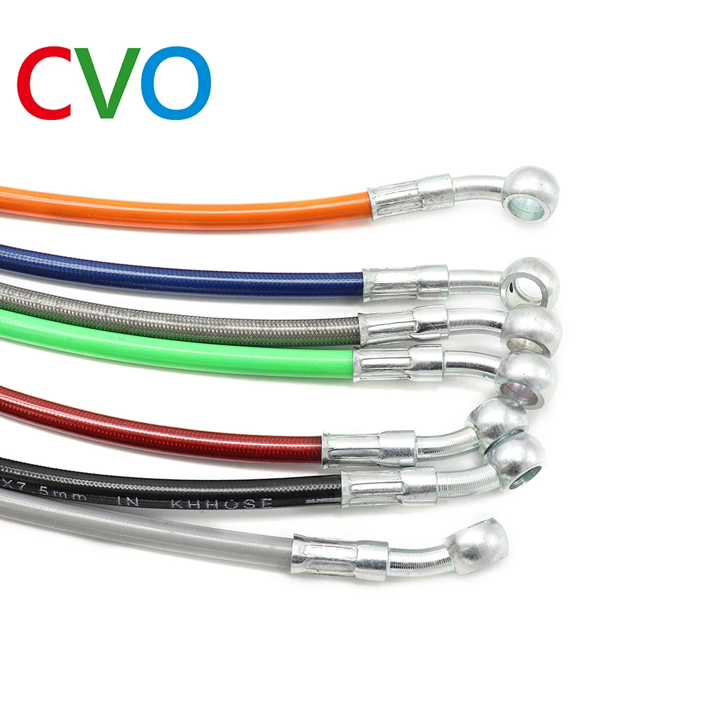 Motorcycle Dirt Bike Braided Brake Hose Line Steel Brake cable Hydraulic Banjo pipe 400mm-2200mm for motorcycle Universal Racing motorcycle brake hose