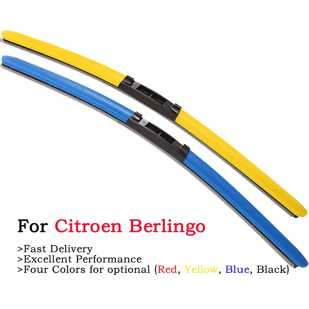 

HESITE Colored Front Windshield Wipers For Citroen Berlingo 2 Din B9 M49 M59 Accessories 2001 2004 2005 2006 2012 2014 2019 2020