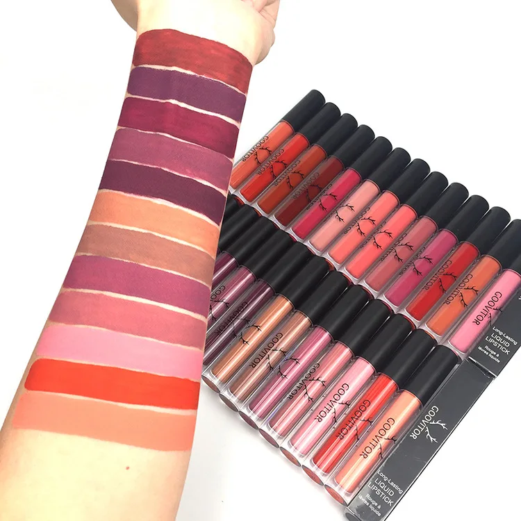 

Goovitor Long Lasting High Pigmented Matte Liquid Lipstick Lip gloss Waterproof Red Velvet Nude 25 Colors Makeup ePacket
