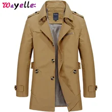 Мужской Тренч, пальто, куртка, Осень-зима, новинка, повседневная, вареная, ветровка, длинная куртка, пальто, Мужская Военная униформа, куртка, Мужское пальто