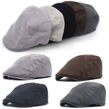 Мужская одноцветная Вельветовая Кепка Гольф берет газетчика плюща шляпа вождения солнца плоская кепка вельветовый берет