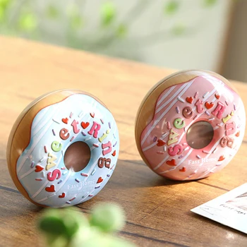 

Donut Shape Jewelry Box Sealed Jar Packing Boxes Candy Box Earrings Necklace Ring Small Storage CansGift Box