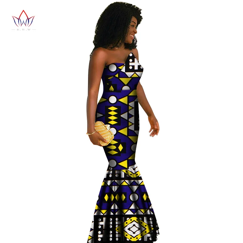 Летние макси платья русалки стиль без бретелек африканские платья для женщин Vestidos Сексуальные вечерние женская одежда WY2835