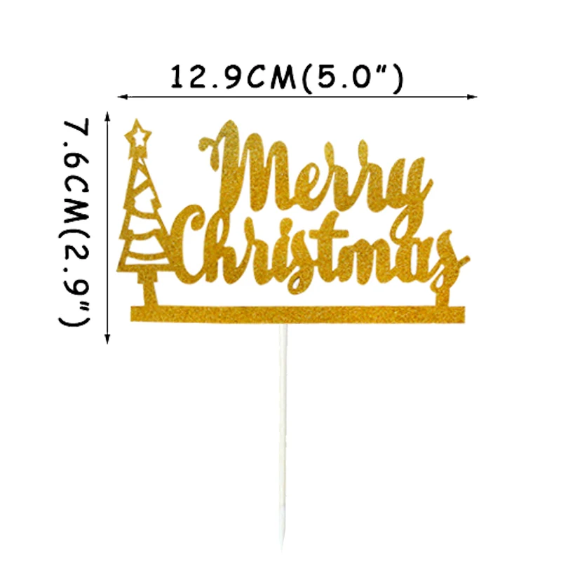 Style G Рождественская елка Санта Клаус Снеговик торт Топпер Merry Рождественский капкейк топперы рождественские торты украшения Рождество Navidad Natal - Color: Style G