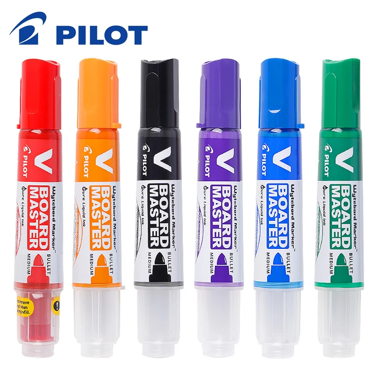 6PCS Japan PILOT Whiteboard Pen V Straight Liquid Multi Capacity Ink