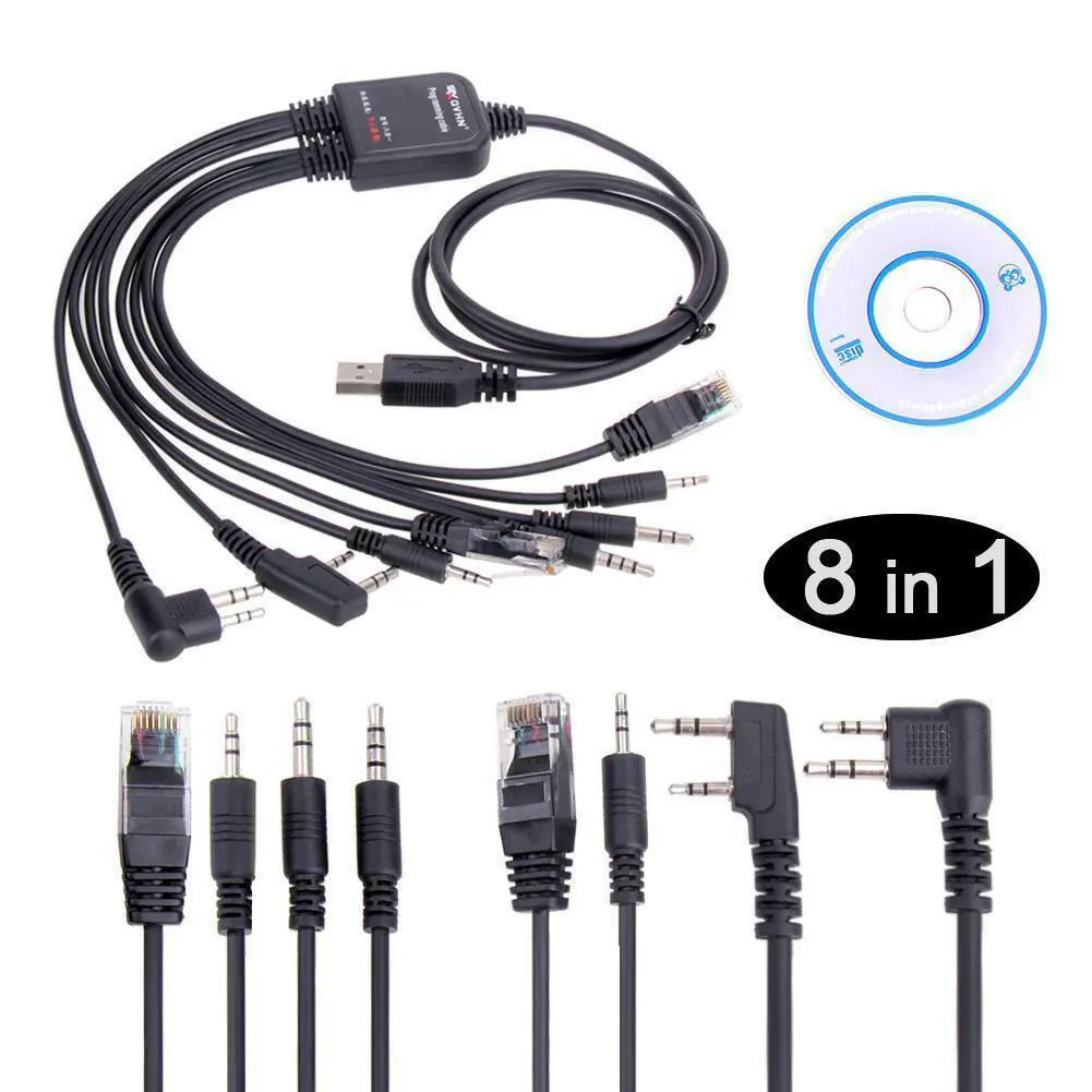 8in1 Accessories USB Professional Interface Portable Write Black Programming Cable Lightweight Line Walkie Talkie Multifunction | Мобильные