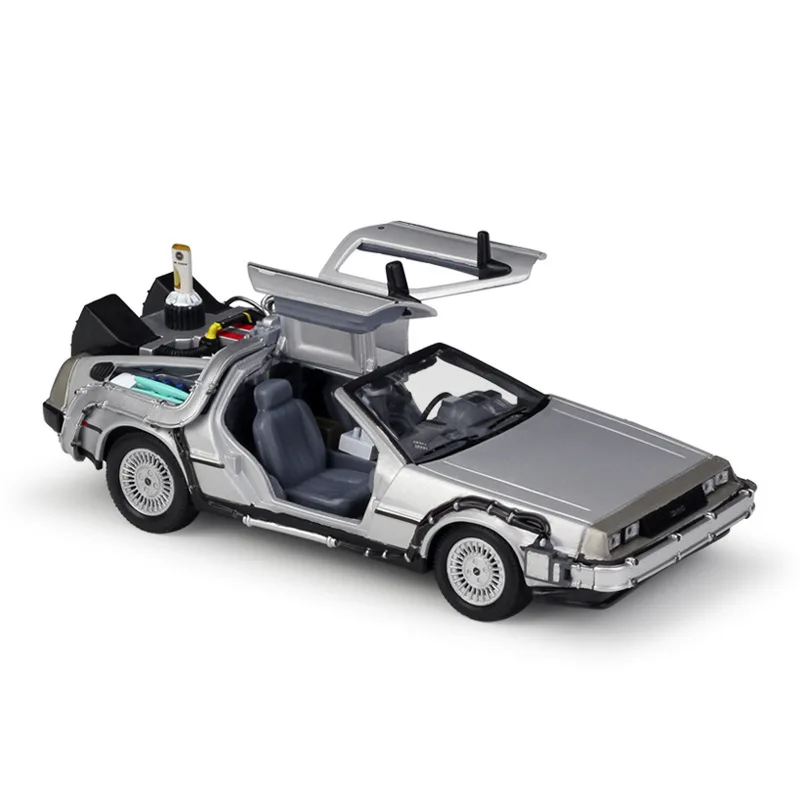 

1/24 Scale Back To The Future Delorean Time Machine Diecast Model Car Toys For Children Boys Simulation Toy Vehicles