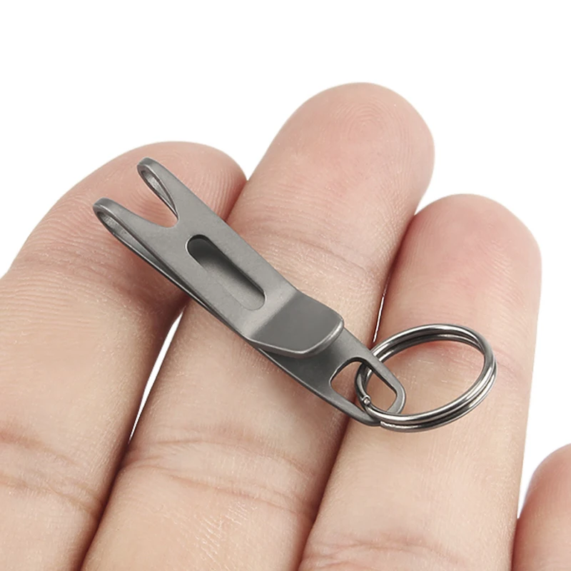 Key Ring 1PC Titanium Clasp Titanium Alloy Outdoor EDC Tool Buckle Hook