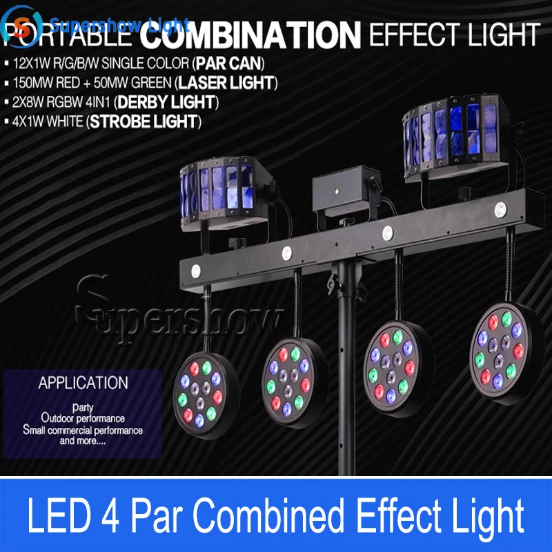 Наружный DMX 126W Derby + Par Can Strobe Laser 4 в 1 Cob светодиодный просветильник Тор для сцены по