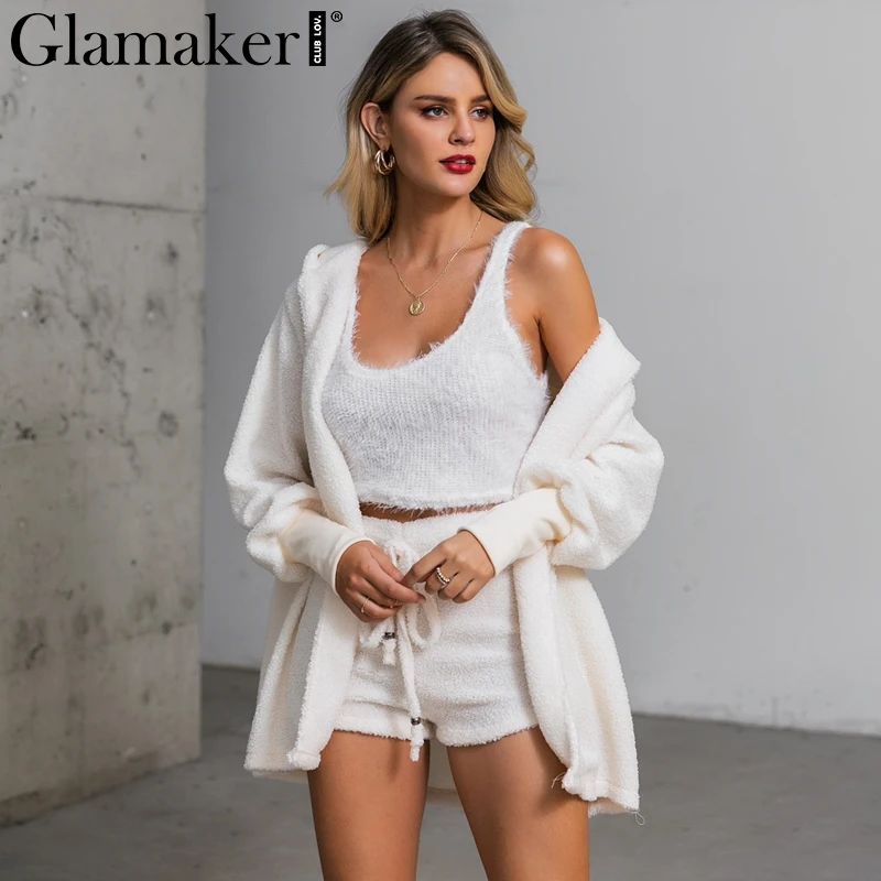 Вязаный комплект Glamaker из двух предметов короткий комбинезон Женский Осенний