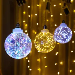Романтическая домашняя Праздничная гирлянда круглая Рождественская декоративная лампочка с водонепроницаемым светодиодный бисером