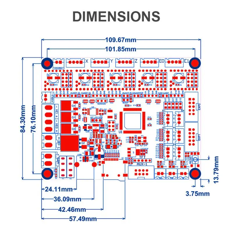 SKR V1 3 Control Board Accessories Main Motor Driver Motherboard PCB Mini Module E65A 4
