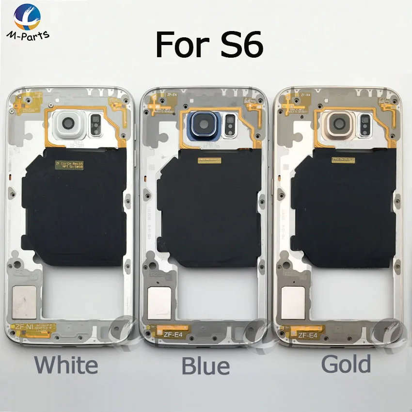 Оригинальная средняя рамка Шасси рамка для Samsung Galaxy S6 G920F задняя крышка+ NFC+ часть