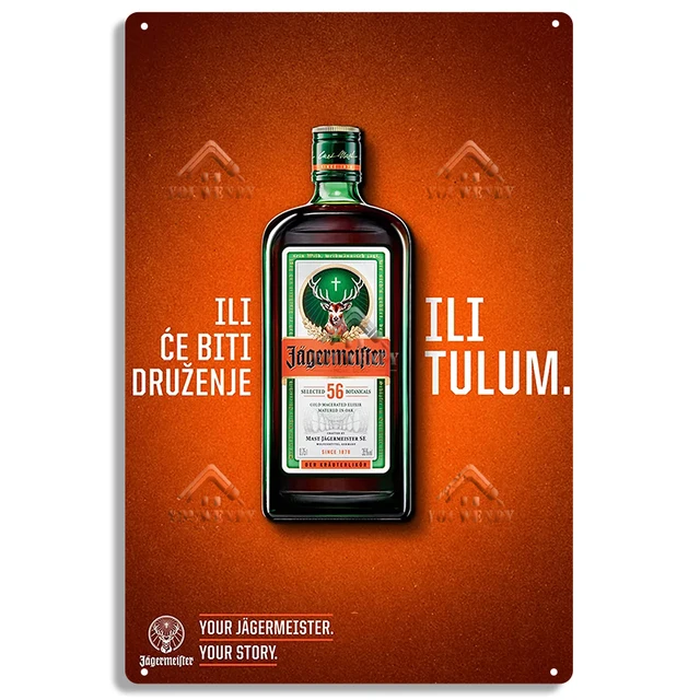 Jagermeister Liqueur Vintage Metal Plaque Retro Alcohol Tin Signs Yege Holy Deer Wine Metal Plate Pub Bar Man Cave Wall Decor 52220