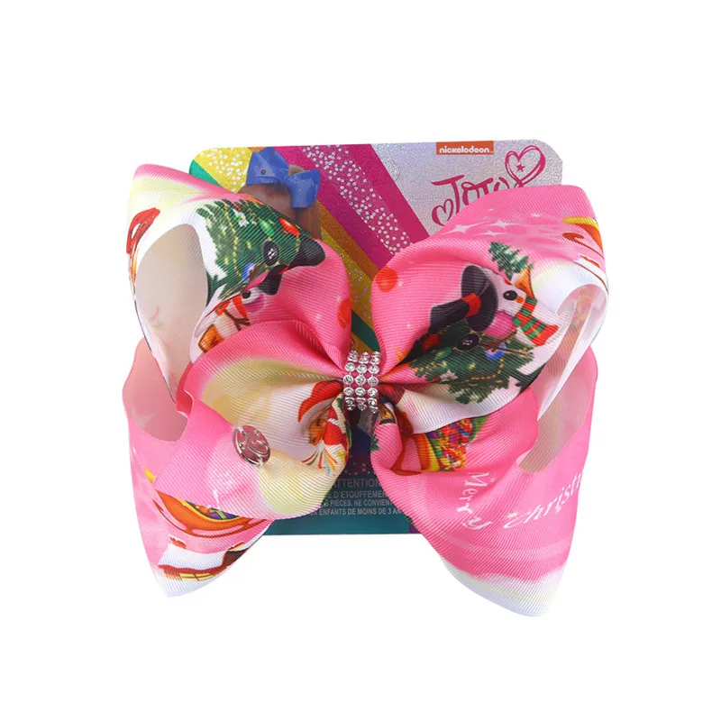 2 " Sequin JoJo Siwa бант с заколкой для волос для девочек Радуга ручной работы бутик узел заколки Праздничная заколка модные аксессуары для волос - Цвет: 2