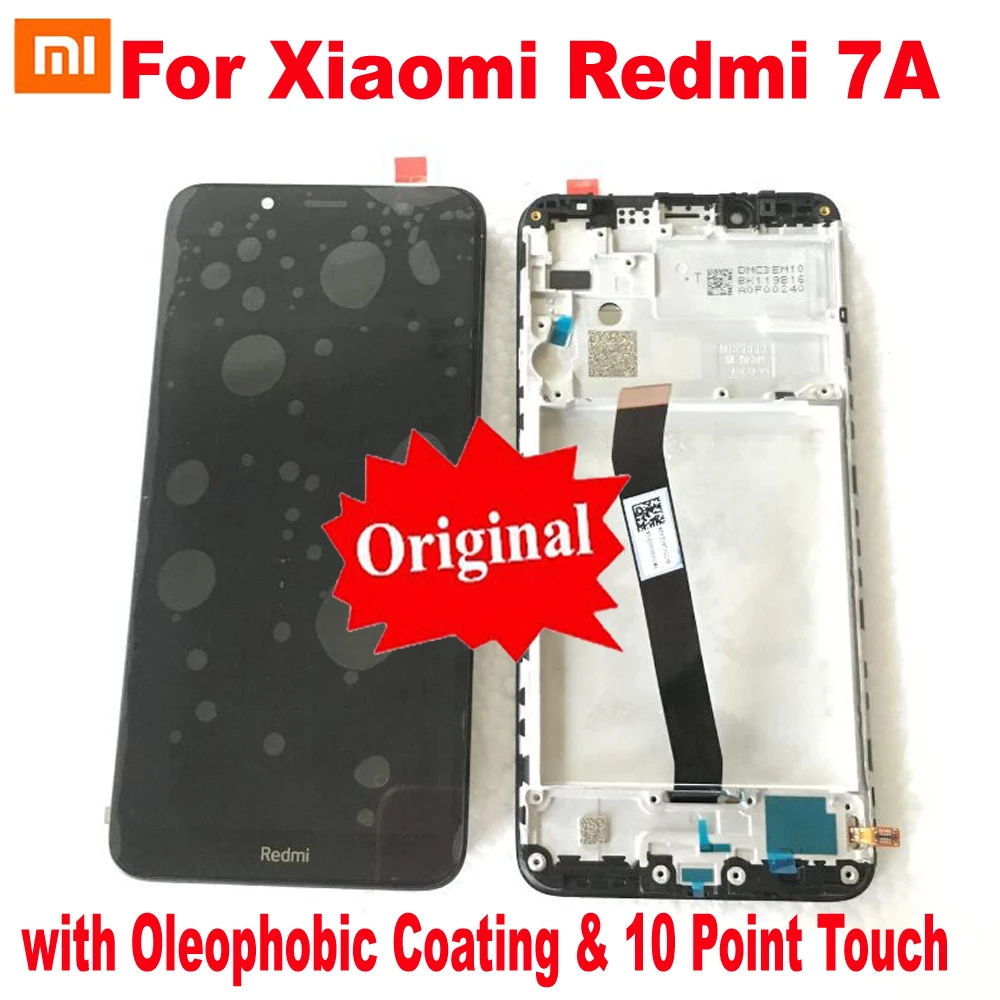 

100% Original Best 10 point Xiaomi Redmi 7A LCD Display Touch Screen Panel Digitizer Assembly Glass Sensor + Frame Pantalla