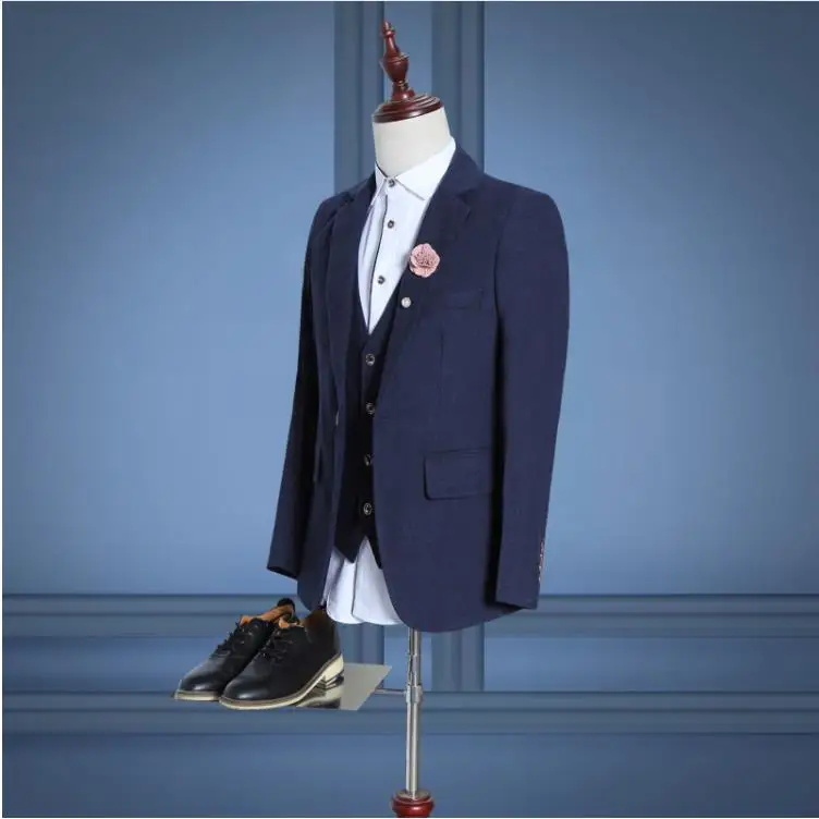 Костюм Homme2019 стиль мужской шерстяной костюм смокинги на одной пуговице Высокое качество Деловые повседневные Свадебные костюмы(пиджак+ жилет+ брюки