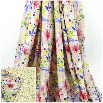 

2019 woven genre wind elastic double crepe printed fabric woven polyester spring and summer fashion dress elastic cloth