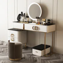 Luz de luxo minimalista penteadeira mármore moderno quarto maquiagem alta qualidade penteadeira com mesa cabeceira vaidade