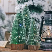 Мини Рождественская елка с светодиодные светильники светящиеся маленькие сосны детские подарки украшения для рождественской вечеринки рождественские украшения для дома