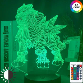 

3d Lamp Game Go Entei Figure Nightlight for Child Bedroom Decoration Colorful 3D Illusion Child Led Night Light Entei