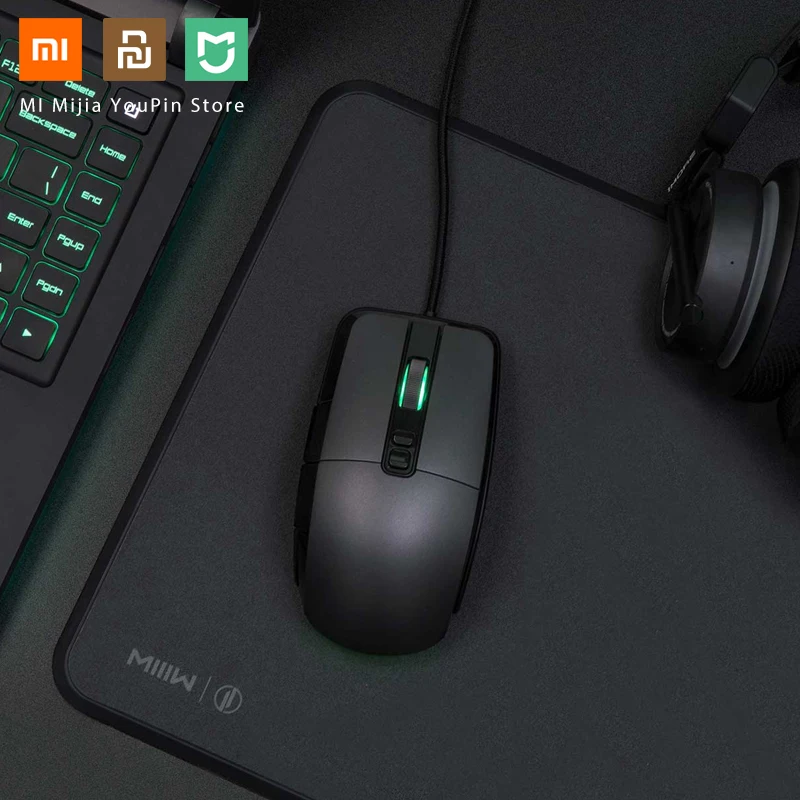 Оригинальная Беспроводная игровая мышь Xiaomi USB 2,4 ГГц 7200 dpi RGB мышь с подсветкой геймер оптический перезаряжаемый компьютер