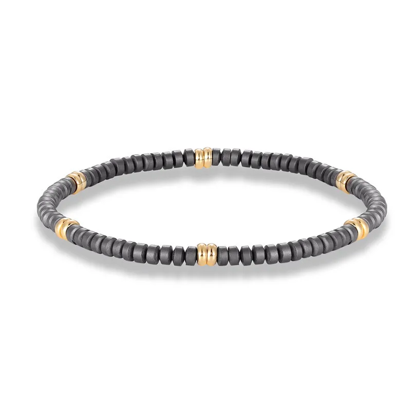 Men's Hematite Bracelets European Health slimming femme Natural Stone beads Bangles Punk homme Jewelry Gifts Pulseira Masculina charm bracelet chakra beads bracelet red jasper bracelets