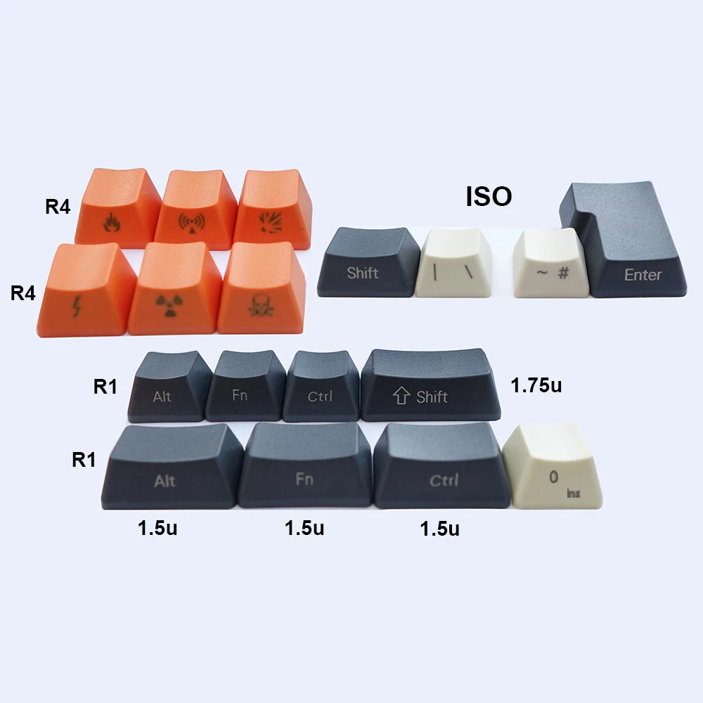 NPKC Винтажный стиль OEM толстые клавишные колпачки PBT ANSI ISO темный серый бежевый
