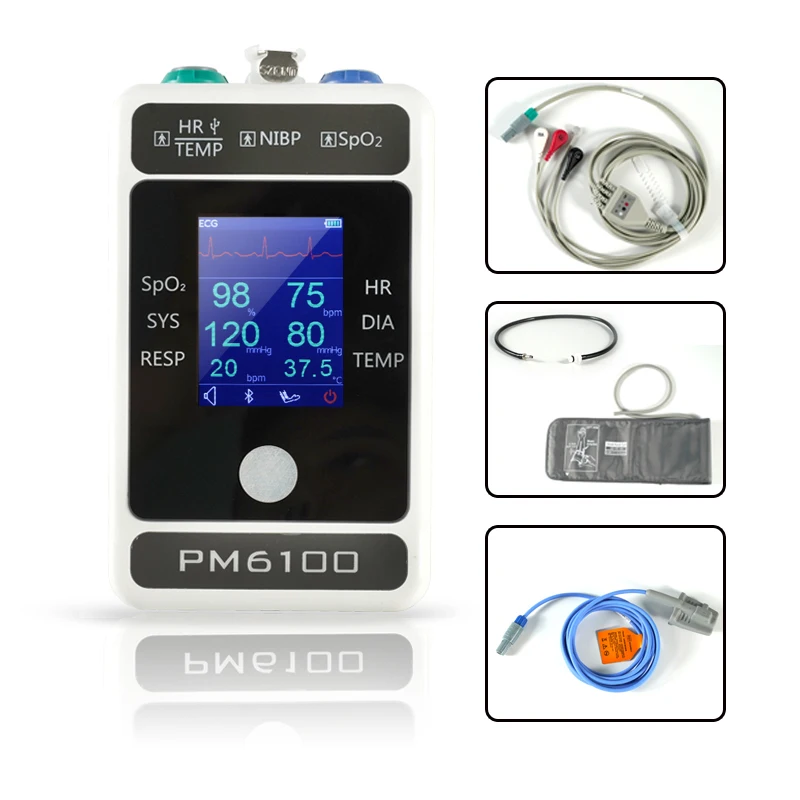 Patient Monitor Vital Signs ECG NIBP SPO2 PR 4 Parameters Pulse and temperature Blood pressure Support APP or PC | Красота и здоровье