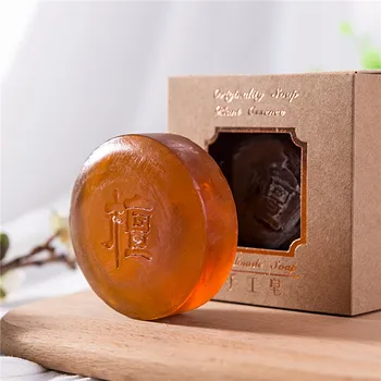 

Hot Sale 1Pcs Sandalwood Essential Oil Soap Hydrating Cleansing Handmade Soap For Facial Hand Body Cleansing Bath Supplies