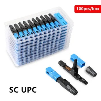 

100 PCS 99% Success Embedded SC UPC Fiber Optic Fast Connector FTTH SM MM fiber optic SC quick connector adapter Field Assembly