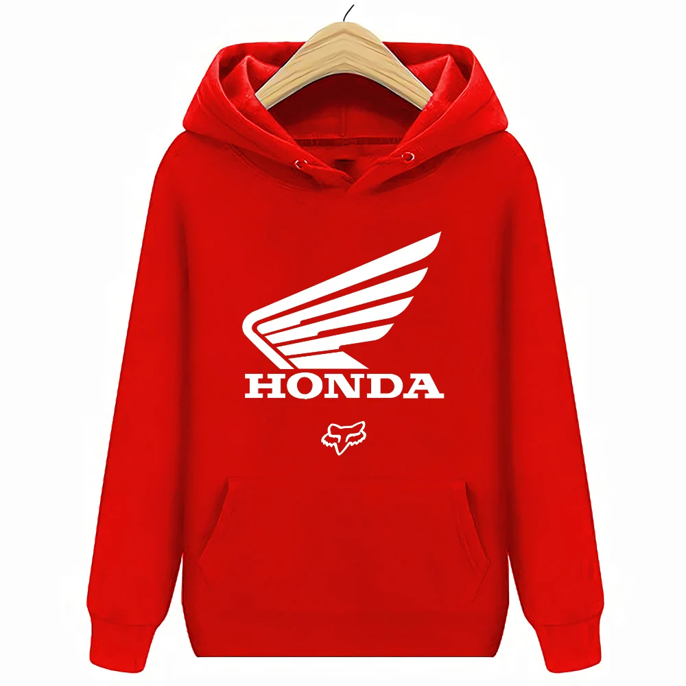 Fox X Honda мужские толстовки с капюшоном Honda Basic - Цвет: Красный