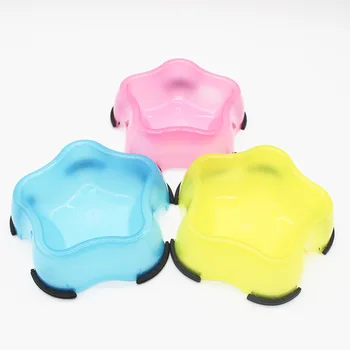 

Cute Star Dog Bowl Candy-Colored Plastic Dog Bowl Small Dog Plastic Universal Bowls Pet Feeders Supplies Products
