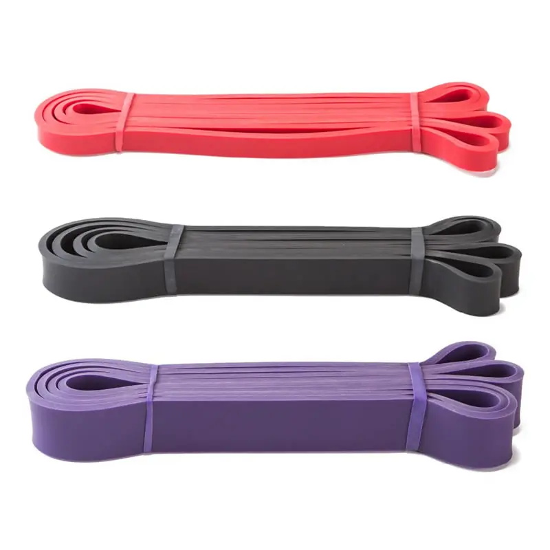 Red Black Purple Натуральный латексный тянущийся канат, поддерживающий мощность лифтинга, с петлями, фитнес-Эспандеры, растягивающиеся резинки для подтягивания, гимнастики - Цвет: Red Black Purple
