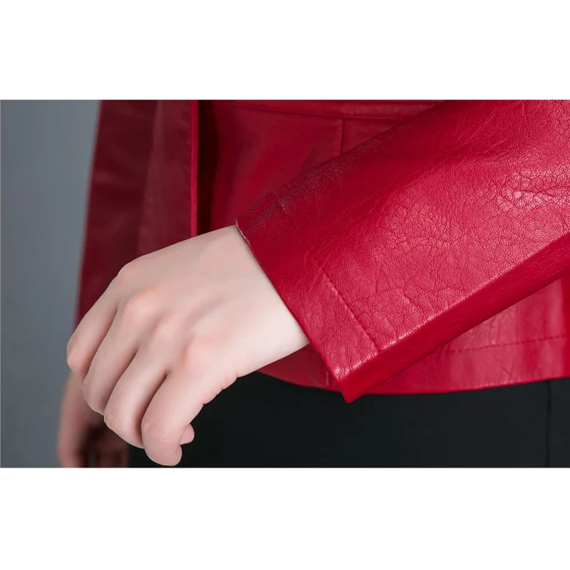 Fashion Single Breasted Women's red Casual Long sleeve Outerwear Spring and autumn new Short Jackets Women's clothing