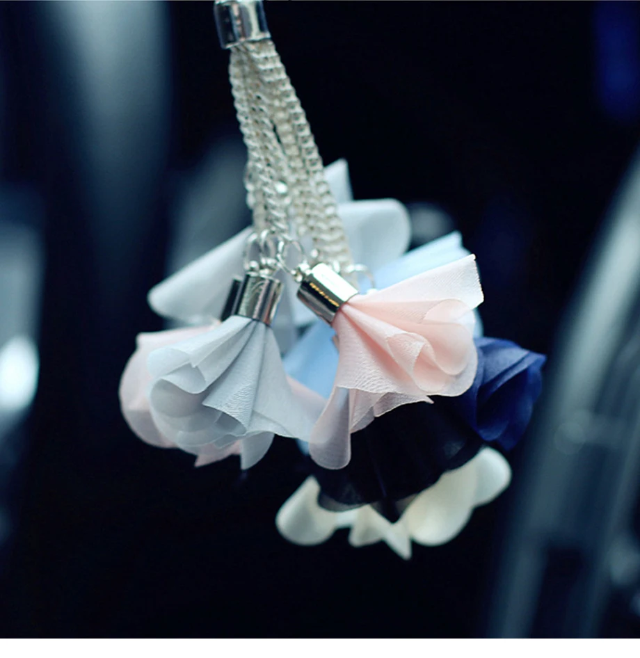 Car Pendant Luxury Diamond Crystal Ball Automobile Rear View Mirror Charms Ornaments Trim Hanging Suspension Interior Decoration (6)