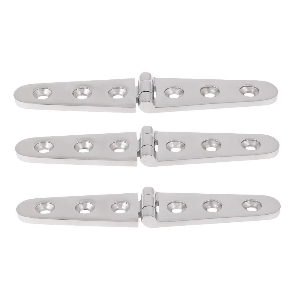 3PCS Heavy Duty 316 Stainless Steel 6' Cast Long Strap Hinge For Boat Marine
