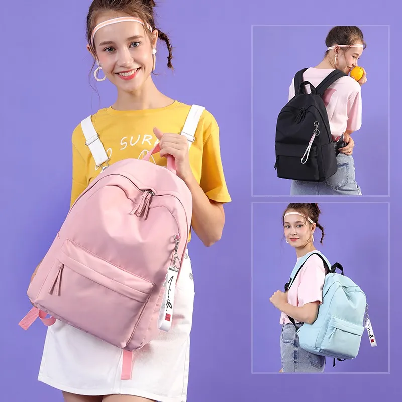 

Backpack Girl Waterproof Wearable Solid Color Comfortable Shoulder Strap Fashion Boys Bag