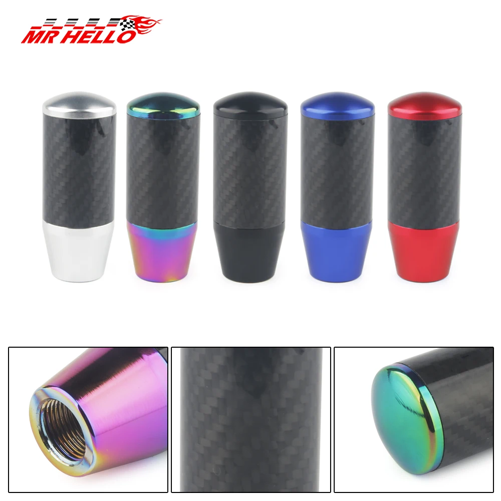 8.8cm Carbon Fiber Universal Car Aluminum Manual Gear Shift Knob Stick Manual Transmission