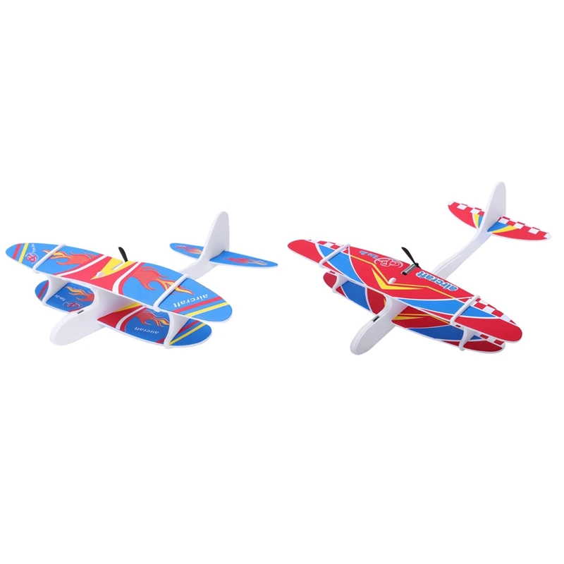

2Pcs Diy Biplane Glider Foam Powered Flying Plane Rechargeable Electric Aircraft Model Science Educational Toys for Children - B