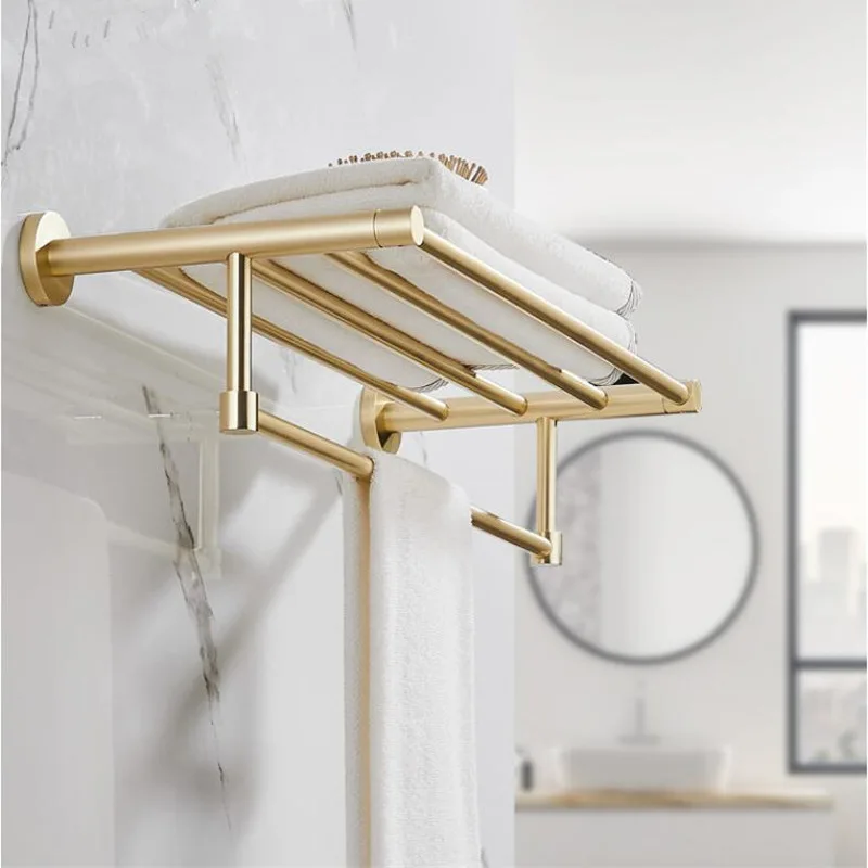Bathroom Accessories Set Brushed Gold Bathroom Shelf,Towel Rack,Towel Hanger Paper holder,Toilet Brush Holder Bath Hardware Set
