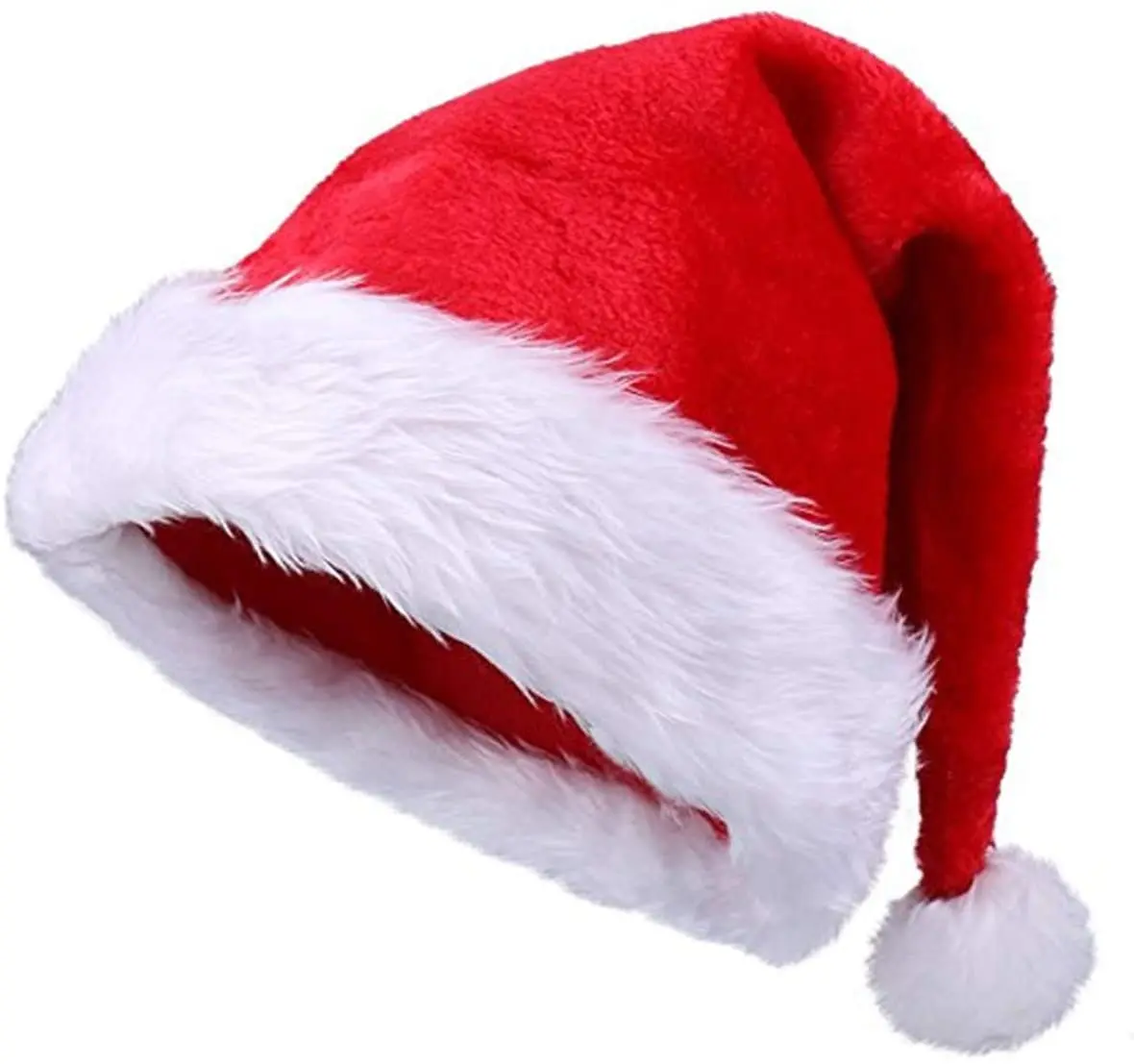 sombrero de Santa para adultos un tamaño 4Pc Unisex rojo engrosado Sombrero clásico de Navidad Gorro de Navidad Gorro de muñeco de nieve de Santa Fiesta de disfraces festivos de Año Nuevo Fiesta 