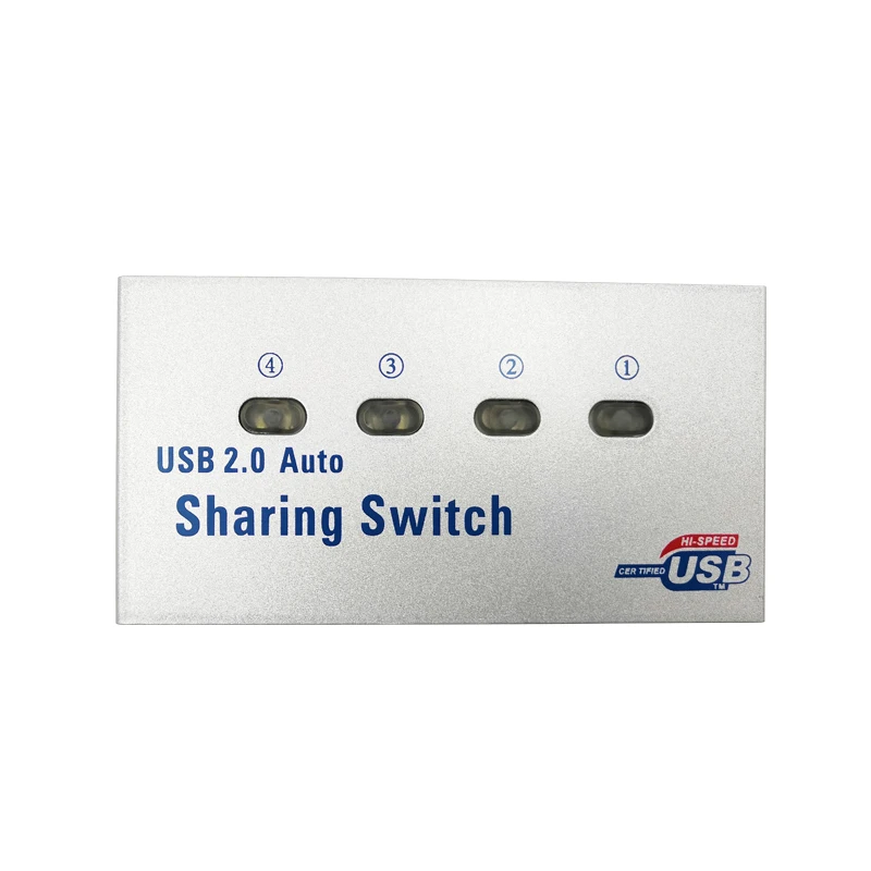 Beste 4 port USB smart switcher automatische splitter vier in en een uit meerdere computers delen een USB apparaat