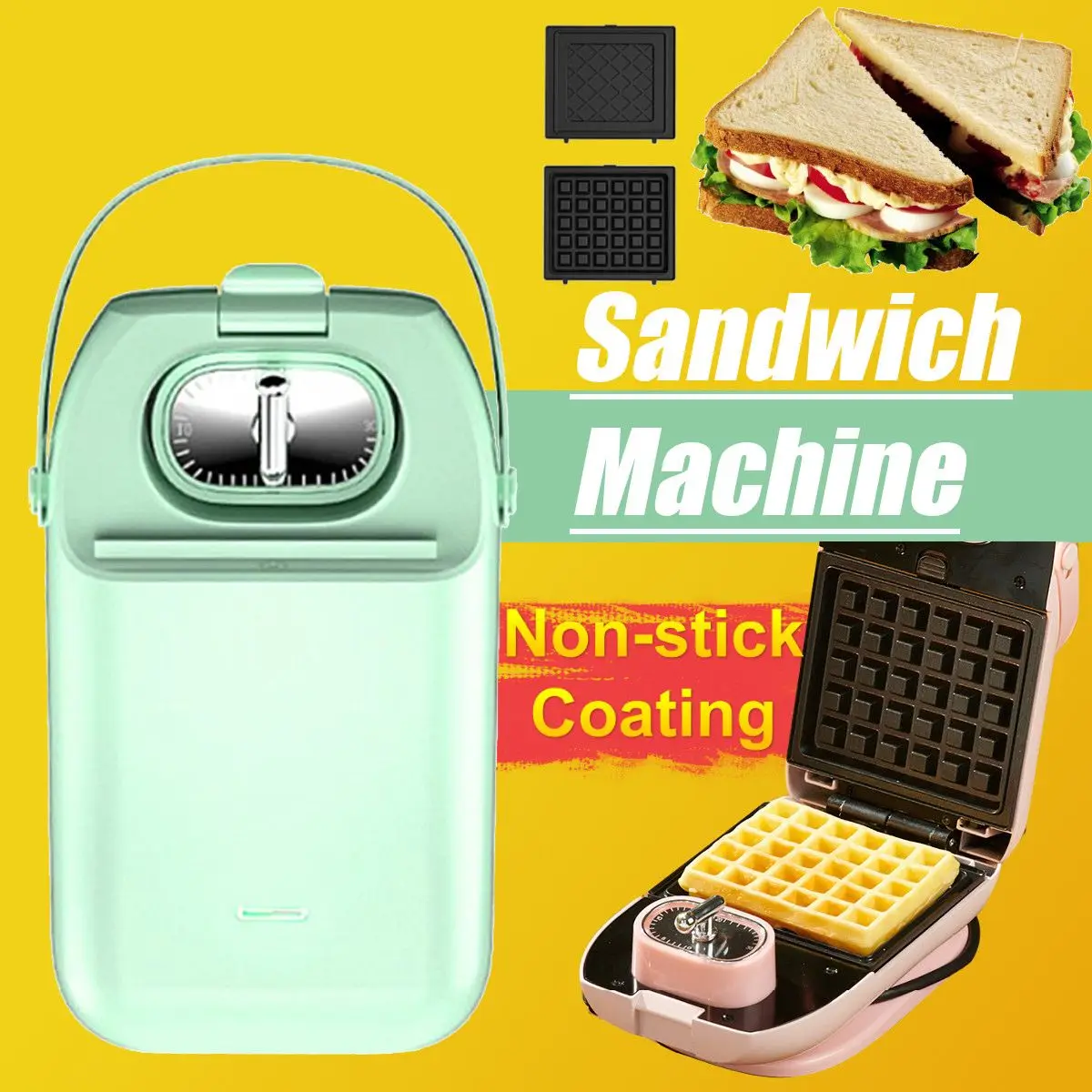 220V Electric Sandwich Maker Panini 5% OFF Waffle 2021 new B Timed Toaster