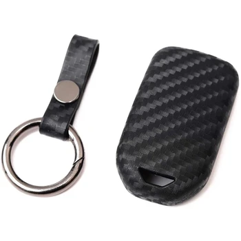 

Silicone Carbon Fiber Car Key Bag, Key Ring, Car Key Protector, Car Accessories for Honda CRV Civic Accord